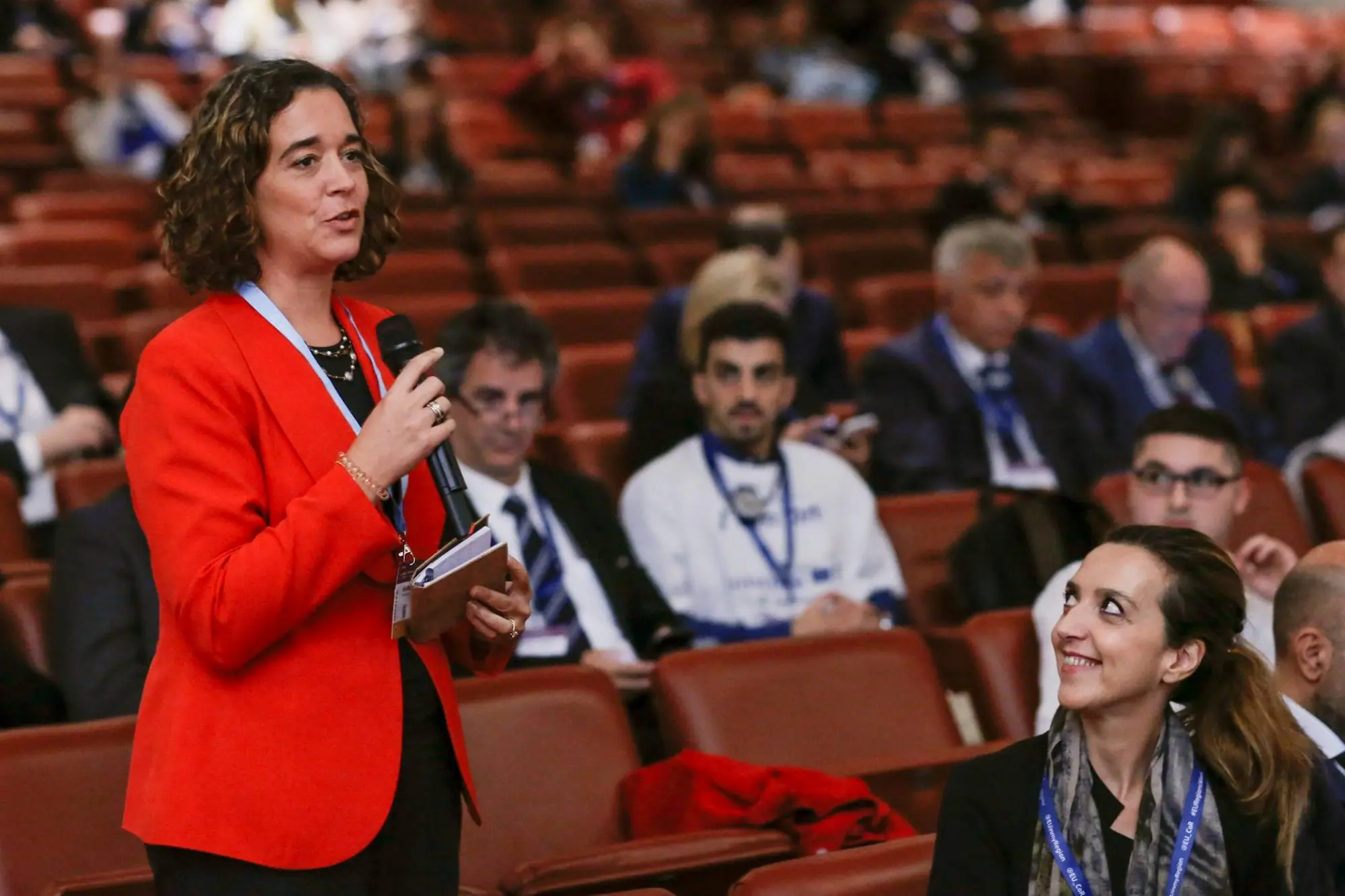 Member of a regional parliament speaking during a session